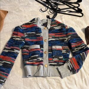 Zara Multicolor Knit Blazer with Gray Accents